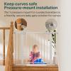 imageCumbor 297515 Extra Wide Baby Gate for Stairs PressureMounted Dog Gates for Doorways amp Hallways AutoClose WalkThrough NoTrip Design Child Proof Safety DogPet Gate for Indoor Use SilverSilver