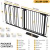 imageCumbor 297515 Extra Wide Baby Gate for Stairs PressureMounted Dog Gates for Doorways amp Hallways AutoClose WalkThrough NoTrip Design Child Proof Safety DogPet Gate for Indoor Use SilverBlack