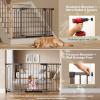imageCumbor 297515 Extra Wide Baby Gate for Stairs PressureMounted Dog Gates for Doorways amp Hallways AutoClose WalkThrough NoTrip Design Child Proof Safety DogPet Gate for Indoor Use SilverBrown