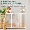 imageCumbor 297515 Extra Wide Baby Gate for Stairs PressureMounted Dog Gates for Doorways amp Hallways AutoClose WalkThrough NoTrip Design Child Proof Safety DogPet Gate for Indoor Use SilverWhite