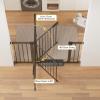imageCumbor 297515 Extra Wide Baby Gate for Stairs PressureMounted Dog Gates for Doorways amp Hallways AutoClose WalkThrough NoTrip Design Child Proof Safety DogPet Gate for Indoor Use SilverBrown