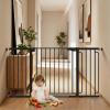 imageCumbor 297515 Extra Wide Baby Gate for Stairs PressureMounted Dog Gates for Doorways amp Hallways AutoClose WalkThrough NoTrip Design Child Proof Safety DogPet Gate for Indoor Use SilverBlack