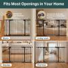 imageCumbor 297515 Extra Wide Baby Gate for Stairs PressureMounted Dog Gates for Doorways amp Hallways AutoClose WalkThrough NoTrip Design Child Proof Safety DogPet Gate for Indoor Use SilverBlack