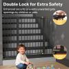 imageCumbor 297515 Extra Wide Baby Gate for Stairs PressureMounted Dog Gates for Doorways amp Hallways AutoClose WalkThrough NoTrip Design Child Proof Safety DogPet Gate for Indoor Use SilverBlack