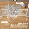 imageCumbor 297515 Extra Wide Baby Gate for Stairs PressureMounted Dog Gates for Doorways amp Hallways AutoClose WalkThrough NoTrip Design Child Proof Safety DogPet Gate for Indoor Use SilverWhite