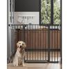 imageCumbor 297515 Extra Wide Baby Gate for Stairs PressureMounted Dog Gates for Doorways amp Hallways AutoClose WalkThrough NoTrip Design Child Proof Safety DogPet Gate for Indoor Use SilverBlack