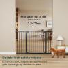 imageCumbor 297515 Extra Wide Baby Gate for Stairs PressureMounted Dog Gates for Doorways amp Hallways AutoClose WalkThrough NoTrip Design Child Proof Safety DogPet Gate for Indoor Use SilverBlack