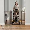 imageCumbor 297515 Extra Wide Baby Gate for Stairs PressureMounted Dog Gates for Doorways amp Hallways AutoClose WalkThrough NoTrip Design Child Proof Safety DogPet Gate for Indoor Use SilverBrown