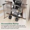 imageCumbor 297515 Extra Wide Baby Gate for Stairs PressureMounted Dog Gates for Doorways amp Hallways AutoClose WalkThrough NoTrip Design Child Proof Safety DogPet Gate for Indoor Use SilverBrown