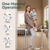imageCumbor 297515 Extra Wide Baby Gate for Stairs PressureMounted Dog Gates for Doorways amp Hallways AutoClose WalkThrough NoTrip Design Child Proof Safety DogPet Gate for Indoor Use SilverGray
