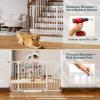 imageCumbor 297515 Extra Wide Baby Gate for Stairs PressureMounted Dog Gates for Doorways amp Hallways AutoClose WalkThrough NoTrip Design Child Proof Safety DogPet Gate for Indoor Use SilverWhite