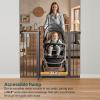 imageCumbor 297515 Extra Wide Baby Gate for Stairs PressureMounted Dog Gates for Doorways amp Hallways AutoClose WalkThrough NoTrip Design Child Proof Safety DogPet Gate for Indoor Use SilverBlack