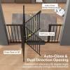 imageCumbor 297515 Extra Wide Baby Gate for Stairs PressureMounted Dog Gates for Doorways amp Hallways AutoClose WalkThrough NoTrip Design Child Proof Safety DogPet Gate for Indoor Use SilverBlack