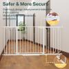 imageCumbor 297515 Extra Wide Baby Gate for Stairs PressureMounted Dog Gates for Doorways amp Hallways AutoClose WalkThrough NoTrip Design Child Proof Safety DogPet Gate for Indoor Use SilverWhite