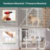 imageCumbor 297515 Extra Wide Baby Gate for Stairs PressureMounted Dog Gates for Doorways amp Hallways AutoClose WalkThrough NoTrip Design Child Proof Safety DogPet Gate for Indoor Use SilverWhite