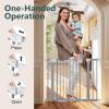 imageCumbor 297515 Extra Wide Baby Gate for Stairs PressureMounted Dog Gates for Doorways amp Hallways AutoClose WalkThrough NoTrip Design Child Proof Safety DogPet Gate for Indoor Use SilverGray