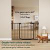 imageCumbor 297515 Extra Wide Baby Gate for Stairs PressureMounted Dog Gates for Doorways amp Hallways AutoClose WalkThrough NoTrip Design Child Proof Safety DogPet Gate for Indoor Use SilverBrown