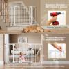 imageCumbor 297515 Extra Wide Baby Gate for Stairs PressureMounted Dog Gates for Doorways amp Hallways AutoClose WalkThrough NoTrip Design Child Proof Safety DogPet Gate for Indoor Use SilverWhite