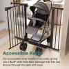 imageCumbor 297515 Extra Wide Baby Gate for Stairs PressureMounted Dog Gates for Doorways amp Hallways AutoClose WalkThrough NoTrip Design Child Proof Safety DogPet Gate for Indoor Use SilverBlack