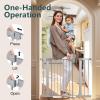 imageCumbor 297515 Extra Wide Baby Gate for Stairs PressureMounted Dog Gates for Doorways amp Hallways AutoClose WalkThrough NoTrip Design Child Proof Safety DogPet Gate for Indoor Use SilverSilver
