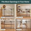 imageCumbor 297515 Extra Wide Baby Gate for Stairs PressureMounted Dog Gates for Doorways amp Hallways AutoClose WalkThrough NoTrip Design Child Proof Safety DogPet Gate for Indoor Use SilverBrown