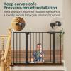 imageCumbor 297515 Extra Wide Baby Gate for Stairs PressureMounted Dog Gates for Doorways amp Hallways AutoClose WalkThrough NoTrip Design Child Proof Safety DogPet Gate for Indoor Use SilverBlack