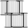 imageCumbor 297515 Extra Wide Baby Gate for Stairs PressureMounted Dog Gates for Doorways amp Hallways AutoClose WalkThrough NoTrip Design Child Proof Safety DogPet Gate for Indoor Use SilverBlack