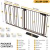 imageCumbor 297515 Extra Wide Baby Gate for Stairs PressureMounted Dog Gates for Doorways amp Hallways AutoClose WalkThrough NoTrip Design Child Proof Safety DogPet Gate for Indoor Use SilverBrown