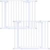 imageCumbor 297515 Extra Wide Baby Gate for Stairs PressureMounted Dog Gates for Doorways amp Hallways AutoClose WalkThrough NoTrip Design Child Proof Safety DogPet Gate for Indoor Use SilverWhite