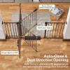 imageCumbor 297515 Extra Wide Baby Gate for Stairs PressureMounted Dog Gates for Doorways amp Hallways AutoClose WalkThrough NoTrip Design Child Proof Safety DogPet Gate for Indoor Use SilverBrown