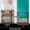imageCumbor 297515 Extra Wide Baby Gate for Stairs PressureMounted Dog Gates for Doorways amp Hallways AutoClose WalkThrough NoTrip Design Child Proof Safety DogPet Gate for Indoor Use SilverBlack