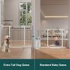 imageCumbor 297515 Extra Wide Baby Gate for Stairs PressureMounted Dog Gates for Doorways amp Hallways AutoClose WalkThrough NoTrip Design Child Proof Safety DogPet Gate for Indoor Use SilverWhite