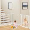 imageCumbor 297515 Extra Wide Baby Gate for Stairs PressureMounted Dog Gates for Doorways amp Hallways AutoClose WalkThrough NoTrip Design Child Proof Safety DogPet Gate for Indoor Use SilverWhite