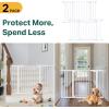 imageCumbor 297515 Extra Wide Baby Gate for Stairs PressureMounted Dog Gates for Doorways amp Hallways AutoClose WalkThrough NoTrip Design Child Proof Safety DogPet Gate for Indoor Use SilverWhite