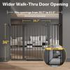 imageCumbor 297515 Extra Wide Baby Gate for Stairs PressureMounted Dog Gates for Doorways amp Hallways AutoClose WalkThrough NoTrip Design Child Proof Safety DogPet Gate for Indoor Use SilverBlack