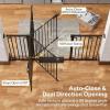 imageCumbor 297515 Extra Wide Baby Gate for Stairs PressureMounted Dog Gates for Doorways amp Hallways AutoClose WalkThrough NoTrip Design Child Proof Safety DogPet Gate for Indoor Use SilverBlack