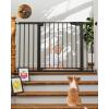 imageCumbor 297515 Extra Wide Baby Gate for Stairs PressureMounted Dog Gates for Doorways amp Hallways AutoClose WalkThrough NoTrip Design Child Proof Safety DogPet Gate for Indoor Use SilverBlack
