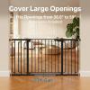 imageCumbor 297515 Extra Wide Baby Gate for Stairs PressureMounted Dog Gates for Doorways amp Hallways AutoClose WalkThrough NoTrip Design Child Proof Safety DogPet Gate for Indoor Use SilverBlack