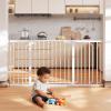 imageCumbor 297515 Extra Wide Baby Gate for Stairs PressureMounted Dog Gates for Doorways amp Hallways AutoClose WalkThrough NoTrip Design Child Proof Safety DogPet Gate for Indoor Use SilverWhite