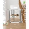 imageCumbor 297515 Extra Wide Baby Gate for Stairs PressureMounted Dog Gates for Doorways amp Hallways AutoClose WalkThrough NoTrip Design Child Proof Safety DogPet Gate for Indoor Use SilverGray