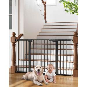 imageCumbor 2 Pack 3054 Baby Gate for Stairs Dual Lock amp SelfClosing Dog Gate for Doorways Easy Install Pressure Mounted Pet Gates Indoor Easy Walk Thru Wide Safety Proofing for Babies amp Pets BlackBlack