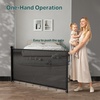 image:imageCumbor 3755 Extra Wide Baby Gate for Stairs amp Doorways Hardware Mounted Mesh Dog amp Pet Gate Easy Walk Through OneHand Operation AntiCrawl Adjustable Safety Gate for Dogs Indoor Outdoor BlackBlack
