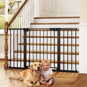 image:imageCumbor 3Pack Baby amp Dog Gates Bundle 2Pack 29746 amp 1Pack 3054 Wide Safety Gates for Stairs Doorways Hallways Dual Lock Auto Close Easy Install Pet Gate Black