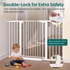 image:imageCumbor 3046 Baby Gate for Stairs AutoClose Dog Gate Indoor Moms Choice Awards WinnerEasy Install Pressure Mounted Pet Gates for Doorways Dual Lock Safety Proofing for Babies amp Pets Cool GrayWhite