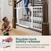 image:imageCumbor 3046 Baby Gate for Stairs AutoClose Dog Gate Indoor Moms Choice Awards WinnerEasy Install Pressure Mounted Pet Gates for Doorways Dual Lock Safety Proofing for Babies amp Pets Cool GrayWhite