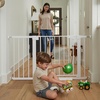 image:imageCumbor 3046 Baby Gate for Stairs AutoClose Dog Gate Indoor Moms Choice Awards WinnerEasy Install Pressure Mounted Pet Gates for Doorways Dual Lock Safety Proofing for Babies amp Pets Cool GrayWhite