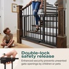 image:imageCumbor 3046 Baby Gate for Stairs AutoClose Dog Gate Indoor Moms Choice Awards WinnerEasy Install Pressure Mounted Pet Gates for Doorways Dual Lock Safety Proofing for Babies amp Pets Cool GrayBlack