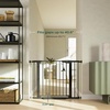 image:imageCumbor 3048 Baby Gate for Stairs and Doorways Moms Choice Award Winner Pressure Mounted Dog Gate Indoor with SelfClosing Walk Through Door Easy Install DoubleLock Design Cool GrayBlack