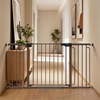 image:imageCumbor 3048 Baby Gate for Stairs and Doorways Moms Choice Award Winner Pressure Mounted Dog Gate Indoor with SelfClosing Walk Through Door Easy Install DoubleLock Design Cool GrayBrown