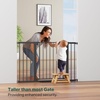 image:imageCumbor 3048 Baby Gate for Stairs and Doorways Moms Choice Award Winner Pressure Mounted Dog Gate Indoor with SelfClosing Walk Through Door Easy Install DoubleLock Design Cool GrayBlack